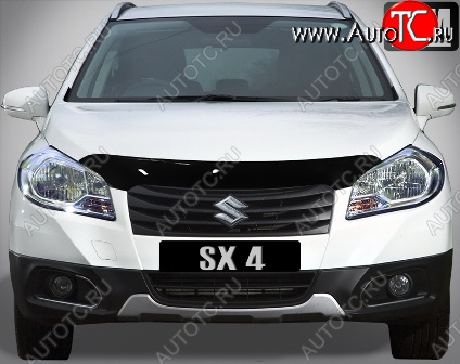 2 699 р. Дефлектор капота SIM Suzuki SX4 JYB, JYA хэтчбэк дорестайлинг (2013-2016)  с доставкой в г. Омск