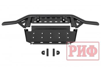 38 999 р. Бампер передний силовой РИФ  Mitsubishi Pajero ( 4 V90,  4 V80) (2006-2020) дорестайлинг, дорестайлинг, 1-ый рестайлинг, 3 дв. 1-ый рестайлинг, 2-ой рестайлинг (Под площадку для лебёдки RIFPJR-30000 с защитой радиатора)  с доставкой в г. Омск. Увеличить фотографию 9