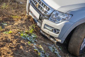 44 249 р. Бампер передний силовой РИФ  Mitsubishi Pajero ( 4 V90,  4 V80) (2006-2020) дорестайлинг, дорестайлинг, 1-ый рестайлинг, 3 дв. 1-ый рестайлинг, 2-ой рестайлинг (Под площадку для лебёдки RIFPJR-30000 с защитой радиатора)  с доставкой в г. Омск. Увеличить фотографию 5