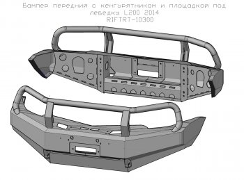 53 999 р. Бампер передний силовой РИФ Mitsubishi Pajero Sport PB рестайлинг (2013-2017) (С защитной дугой и защитой бачка омывателя)  с доставкой в г. Омск. Увеличить фотографию 4