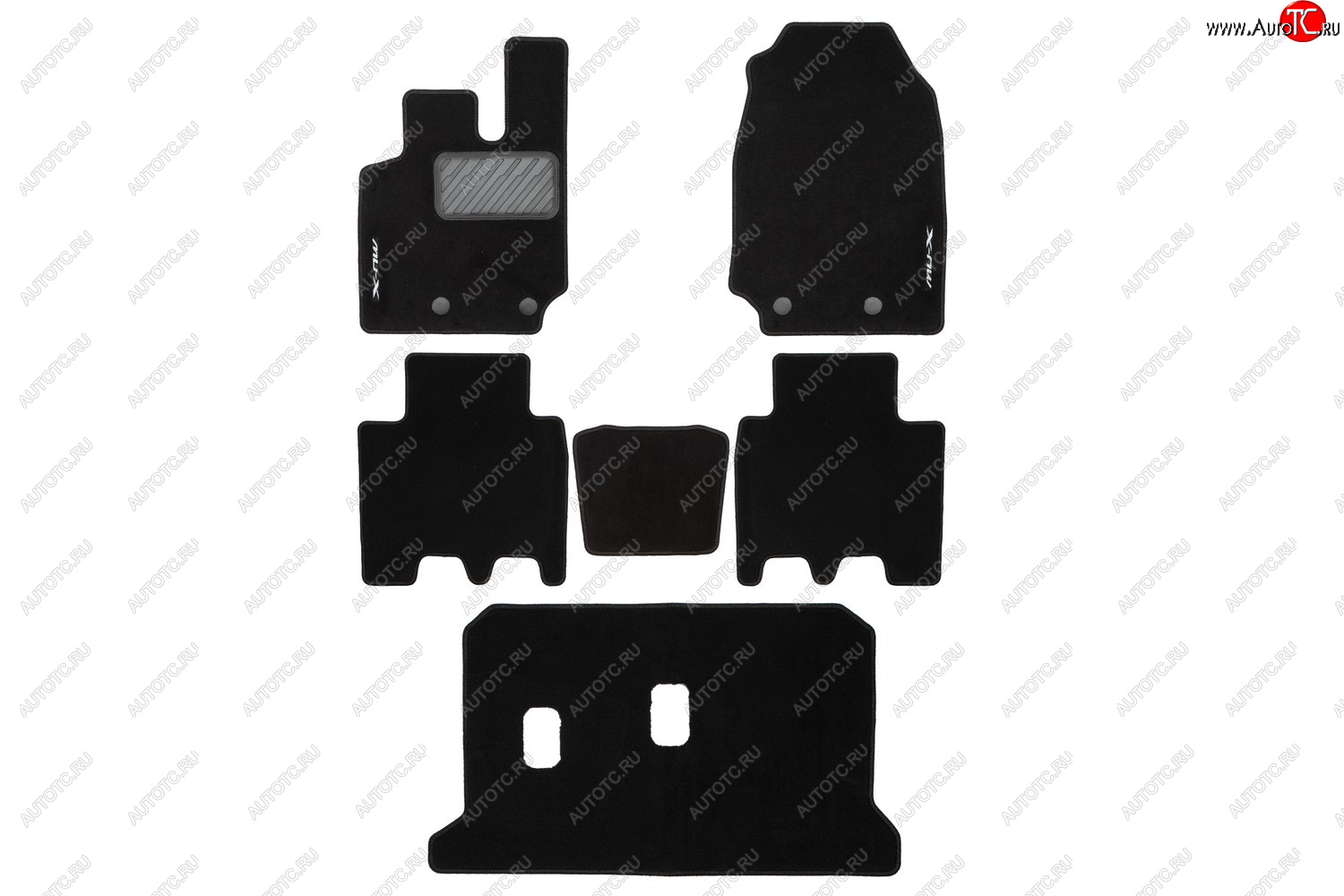 5 999 р. Комплект ковриков в салон (текстиль, чёрные) ISUZU Isuzu mu-X UC рестайлинг (2017-2022)  с доставкой в г. Омск