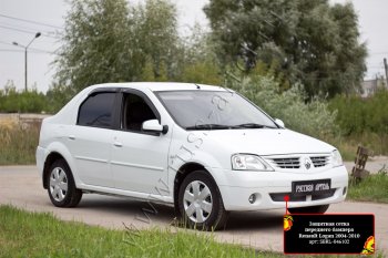 1 589 р. Защитная сетка решетки переднего бампера Русская Артель  Renault Logan  1 (2004-2010) дорестайлинг (Поверхность текстурная)  с доставкой в г. Омск. Увеличить фотографию 2