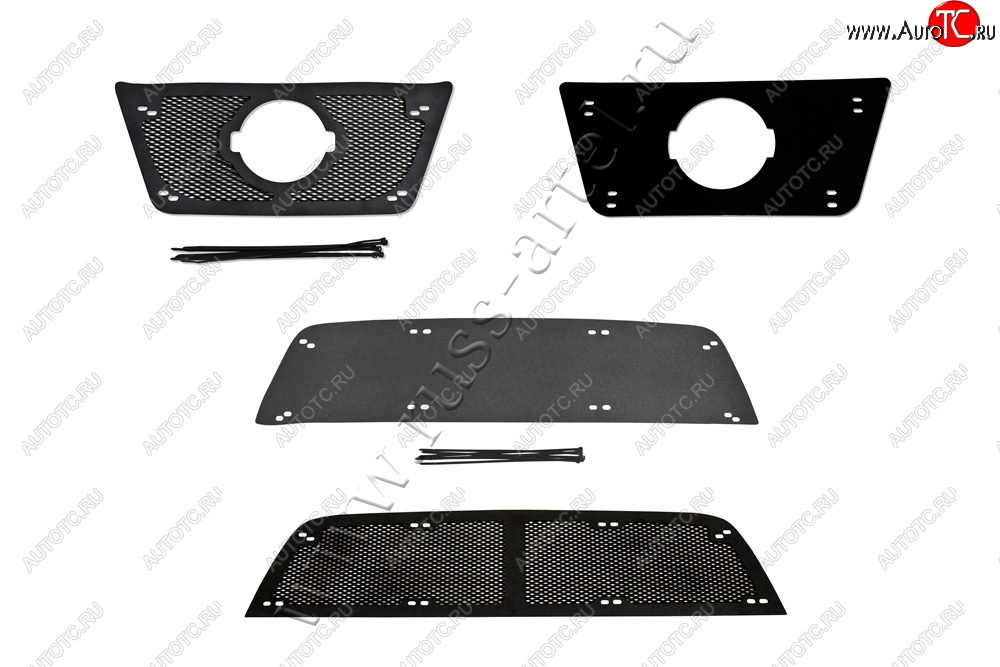 5 299 р. Комплект сетка и зимняя заглушка решетки радиатора и переднего бампера Русская Артель Nissan Terrano D10 дорестайлинг (2013-2016) (Поверхность текстурная)  с доставкой в г. Омск