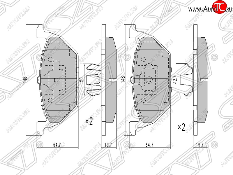 1 039 р. Колодки тормозные SAT (передние) Audi A1 8X1 хэтчбэк 3 дв. дорестайлинг (2010-2014)  с доставкой в г. Омск