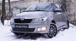 959 р. Зимняя заглушка решетки переднего бампера РА Skoda Fabia Mk2 хэтчбэк рестайлинг (2010-2014)  с доставкой в г. Омск. Увеличить фотографию 3