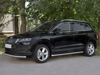 16 299 р. Защита переднего бампера (Ø63 мм, нержавейка) SLITKOFF Skoda Karoq NU7 дорестайлинг (2017-2021)  с доставкой в г. Омск. Увеличить фотографию 3