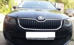 1 299 р. Сетка (для комплектации Active) на бампер Russtal (черная) Skoda Octavia A7 дорестайлинг лифтбэк (2012-2017)  с доставкой в г. Омск. Увеличить фотографию 2