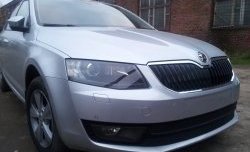 2 569 р. Сетка (для комплектации Ambition, Elegance) на бампер Russtal (черная)  Skoda Octavia  A7 (2012-2017) дорестайлинг лифтбэк, дорестайлинг универсал  с доставкой в г. Омск. Увеличить фотографию 3