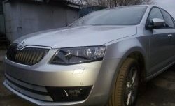 2 699 р. Сетка (для комплектации Ambition, Elegance) на бампер Russtal (хром)  Skoda Octavia  A7 (2012-2017) дорестайлинг лифтбэк, дорестайлинг универсал  с доставкой в г. Омск. Увеличить фотографию 2