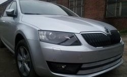 2 699 р. Сетка (для комплектации Ambition, Elegance) на бампер Russtal (хром)  Skoda Octavia  A7 (2012-2017) дорестайлинг лифтбэк, дорестайлинг универсал  с доставкой в г. Омск. Увеличить фотографию 3