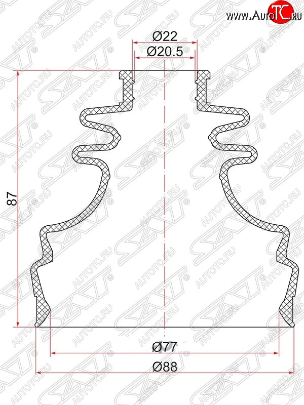 329 р. Пыльник ШРУСа (внутренний) SAT  Skoda Octavia ( Tour A4 1U5,  Tour A4 1U2) (1996-2000), Volkswagen Passat ( B5,  B5.5) (1996-2005)  с доставкой в г. Омск