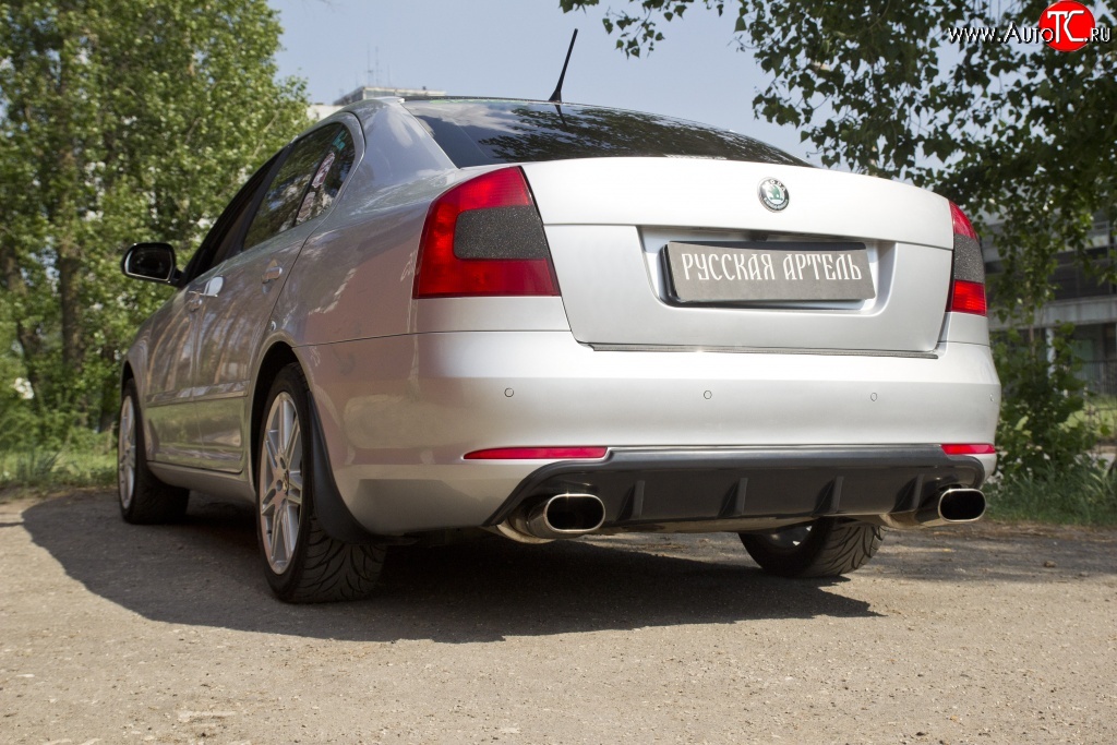 2 899 р. Диффузор заднего бампера RA  Skoda Octavia  A5 (2008-2013) лифтбэк рестайлинг, рестайлинг универсал (Поверхность глянец (под окраску), Неокрашенная)  с доставкой в г. Омск