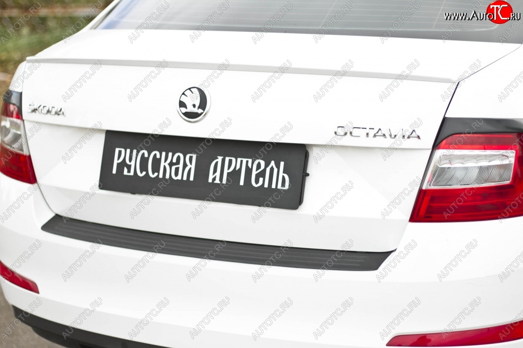 1 299 р. Защитная накладка на задний бампер RA Skoda Octavia A7 рестайлинг универсал (2016-2020)  с доставкой в г. Омск