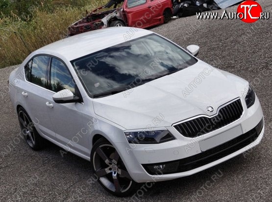 1 199 р. Реснички на фары CT Skoda Octavia A7 дорестайлинг лифтбэк (2012-2017) (Неокрашенные)  с доставкой в г. Омск