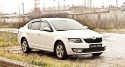 819 р. Реснички на фары RA Skoda Octavia A7 дорестайлинг лифтбэк (2012-2017) (Неокрашенные)  с доставкой в г. Омск. Увеличить фотографию 2