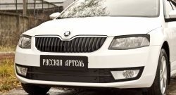 819 р. Реснички на фары RA Skoda Octavia A7 дорестайлинг лифтбэк (2012-2017) (Неокрашенные)  с доставкой в г. Омск. Увеличить фотографию 3