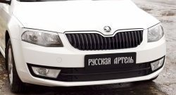 819 р. Реснички на фары RA Skoda Octavia A7 дорестайлинг лифтбэк (2012-2017) (Неокрашенные)  с доставкой в г. Омск. Увеличить фотографию 5