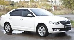 819 р. Зимняя заглушка решетки переднего бампера РА Skoda Octavia A7 дорестайлинг лифтбэк (2012-2017)  с доставкой в г. Омск. Увеличить фотографию 3