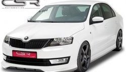 5 999 р. Накладка на передний бампер CSR style  Skoda Rapid  NH3 (2012-2017) дорестайлинг лифтбэк (Неокрашенная)  с доставкой в г. Омск. Увеличить фотографию 2