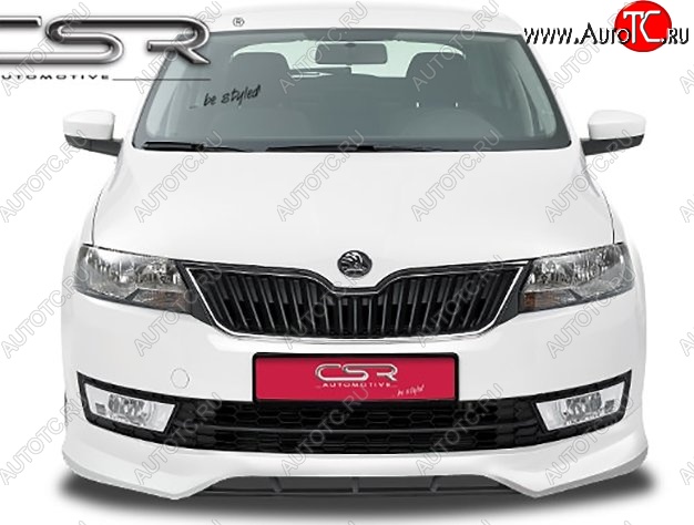 5 999 р. Накладка на передний бампер CSR style Skoda Rapid NH3 дорестайлинг лифтбэк (2012-2017) (Неокрашенная)  с доставкой в г. Омск