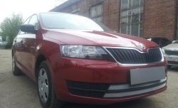 2 399 р. Сетка на бампер Russtal (хром) Skoda Rapid NH3 дорестайлинг лифтбэк (2012-2017)  с доставкой в г. Омск. Увеличить фотографию 3