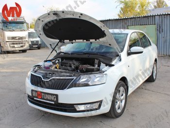 2 969 р. Упор капота MV-Tuning (одинарный) Skoda Rapid NH1 хэтчбэк дорестайлинг (2012-2017)  с доставкой в г. Омск. Увеличить фотографию 4