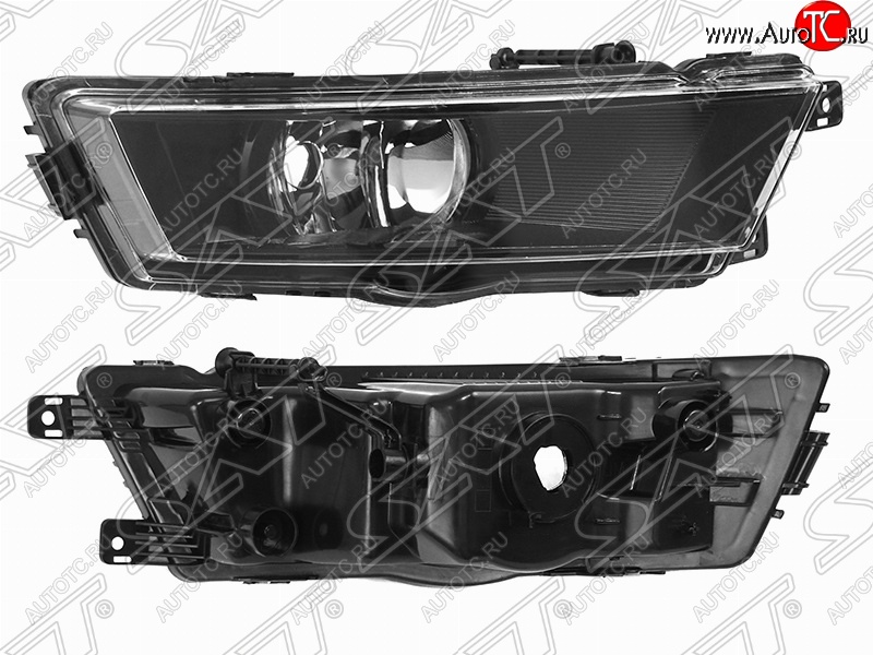 1 939 р. Правая противотуманная фара (чёрная) SAT  Skoda Rapid ( NH3,  NH1) (2012-2017) дорестайлинг лифтбэк, хэтчбэк дорестайлинг  с доставкой в г. Омск