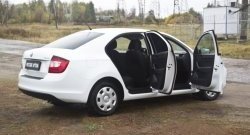 2 149 р. Накладки на порожки автомобиля RA Skoda Rapid NH1 хэтчбэк дорестайлинг (2012-2017) (Комплект (передние+задние))  с доставкой в г. Омск. Увеличить фотографию 4