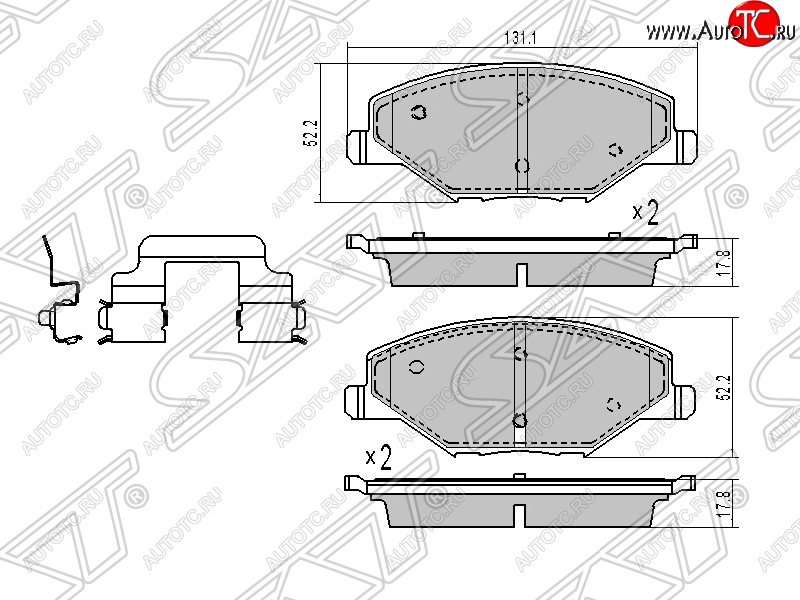 1 379 р. Колодки тормозные SAT (передние) Volkswagen Polo 5 седан дорестайлинг (2009-2015)  с доставкой в г. Омск