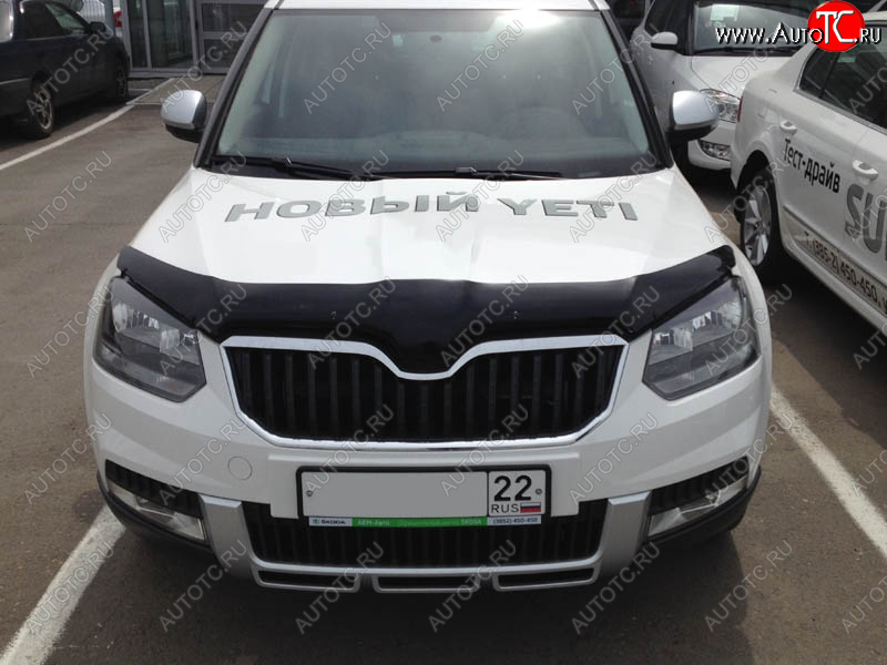 4 599 р. Дефлектор капота SIM Skoda Yeti (2013-2018)  с доставкой в г. Омск