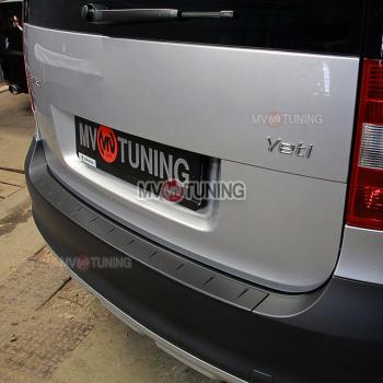 1 499 р. Защитная накладка заднего бампера MV-Tuning  Skoda Yeti (2013-2018) (Текстурная поверхность)  с доставкой в г. Омск. Увеличить фотографию 1