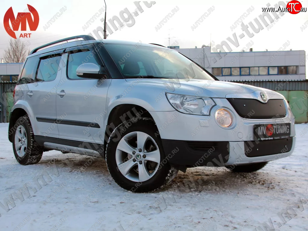 5 399 р. Зимние заглушки (шагрень, верхняя и нижняя) MV-Tuning  Skoda Yeti (2009-2013) (Текстурная поверхность)  с доставкой в г. Омск