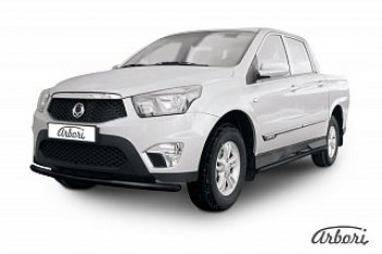 5 777 р. Защита переднего бампера Arbori SSANGYONG Actyon Sport (2012-2024)  с доставкой в г. Омск. Увеличить фотографию 1