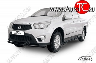 5 777 р. Защита переднего бампера Arbori SSANGYONG Actyon Sport (2012-2024)  с доставкой в г. Омск