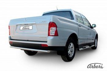 8 549 р. Защита заднего бампера Arbori SSANGYONG Actyon Sport (2012-2025)  с доставкой в г. Омск. Увеличить фотографию 1