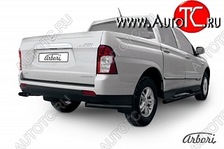 5 399 р. Защита заднего бампера Arbori SSANGYONG Actyon Sport (2012-2024)  с доставкой в г. Омск