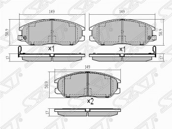 Колодки тормозные (передние) SAT SSANGYONG Actyon Sport (2006-2011)