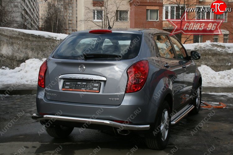 12 194 р. Защита заднего бампера (d60) волна Souz-96 SSANGYONG Actyon дорестайлинг (2010-2013)  с доставкой в г. Омск