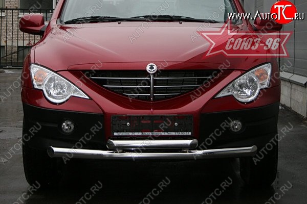 1 052 р. Защита переднего бампера двойная Souz-96 (d76/60) SSANGYONG Actyon 1 (2006-2010)  с доставкой в г. Омск