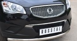 13 649 р. Одинарная защита переднего бампера диаметром 63 мм Russtal SSANGYONG Actyon дорестайлинг (2010-2013)  с доставкой в г. Омск. Увеличить фотографию 2