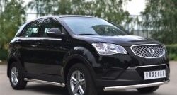 14 849 р. Защита порогов из круглой трубы диаметром 63 мм Russtal  SSANGYONG Actyon (2010-2013) дорестайлинг (Защита порогов с со скосами на торцах (вариант 1))  с доставкой в г. Омск. Увеличить фотографию 4