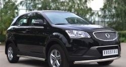 14 849 р. Защита порогов из круглой трубы диаметром 63 мм Russtal  SSANGYONG Actyon (2010-2013) дорестайлинг (Защита порогов с со скосами на торцах (вариант 1))  с доставкой в г. Омск. Увеличить фотографию 7