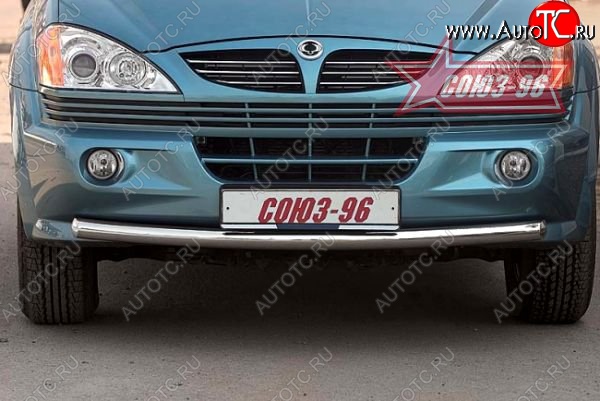 9 989 р. Защита переднего бампера одинарная Souz-96 (d60) SSANGYONG Kyron дорестайлинг (2005-2007)  с доставкой в г. Омск