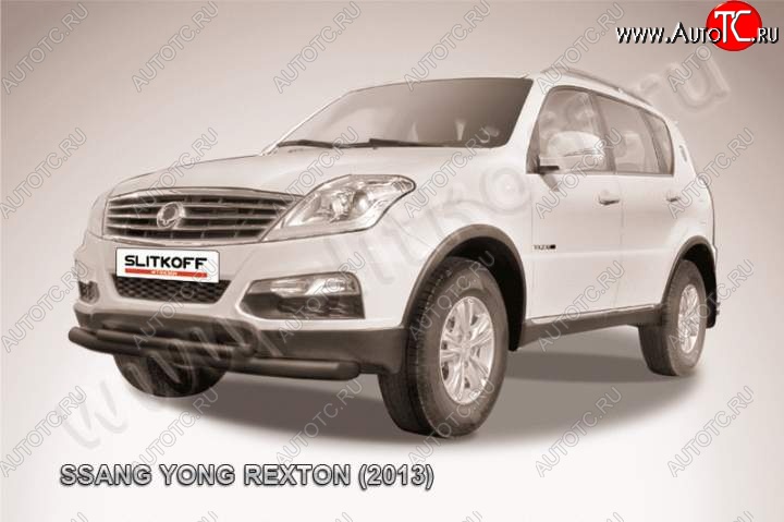 13 999 р. Защита переднего бампер Slitkoff  SSANGYONG Rexton  Y290 (2012-2017) (Цвет: серебристый)  с доставкой в г. Омск