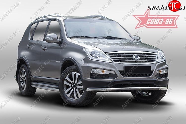 12 914 р. Защита переднего бампера одинарная Souz-96 (d60). SSANGYONG Rexton Y290 (2012-2017)  с доставкой в г. Омск