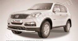 Одинарная защита переднего бампера диаметром 76 мм Slitkoff SSANGYONG (Ссан) Rexton (Рекстон)  Y290 (2012-2017) Y290