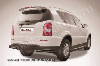 5 799 р. Уголки d57+d42 двойные  SSANGYONG Rexton  Y290 (2012-2017) (Цвет: серебристый)  с доставкой в г. Омск. Увеличить фотографию 1