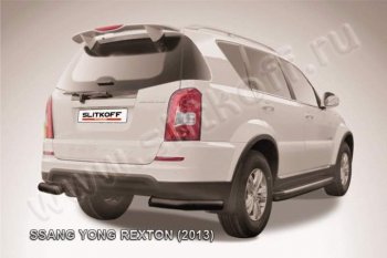 6 299 р. Уголки d76 SSANGYONG Rexton Y290 (2012-2017) (Цвет: серебристый)  с доставкой в г. Омск. Увеличить фотографию 1