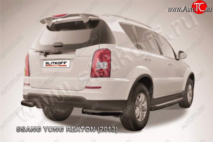 6 299 р. Уголки d76 SSANGYONG Rexton Y290 (2012-2017) (Цвет: серебристый)  с доставкой в г. Омск