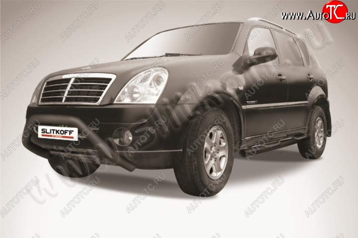 16 549 р. Кенгурятник d57 широкий мини SSANGYONG Rexton Y250 (2006-2012) (Цвет: серебристый)  с доставкой в г. Омск